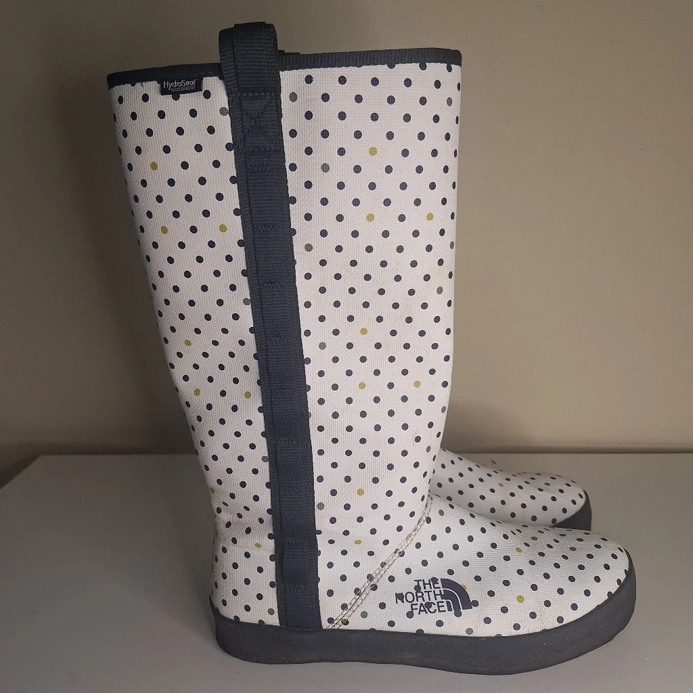 The North Face Women's Polka Dot Winter/rain Boots - White, Black, and Yellow